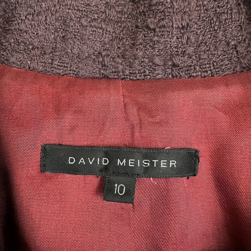 David Meister Boucle Zippered Blazer Jacket Textured Office Career - Picture 3 of 7
